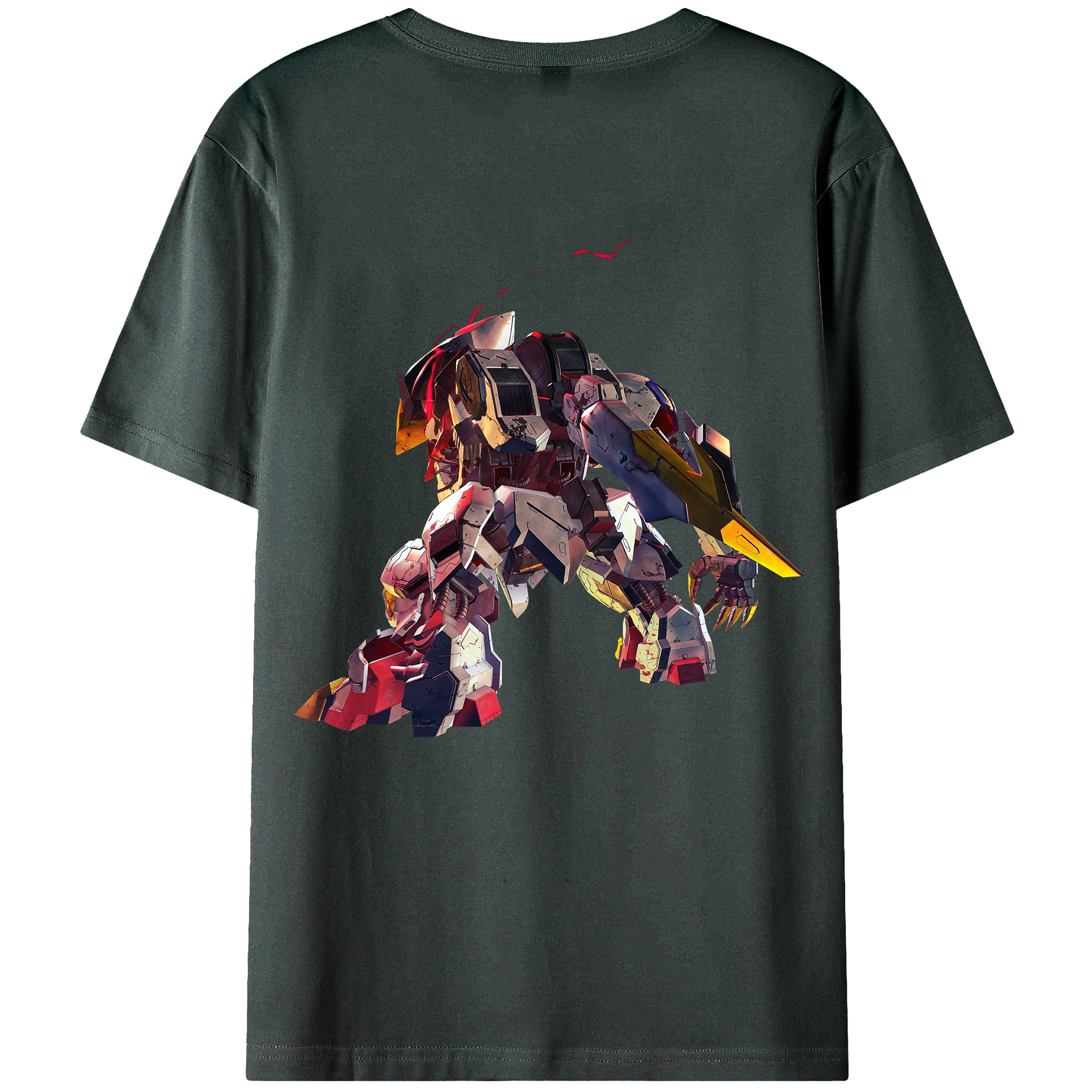 （画像用） 機動戦士ガンダム Mobile Suit Gundam 綿100％ メンズ半袖Tシャツ（バックプリント） 通気性